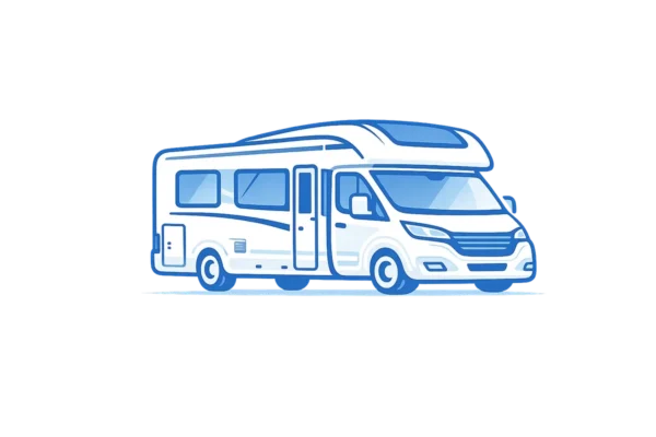 Motorhome booking calendar on a laptop