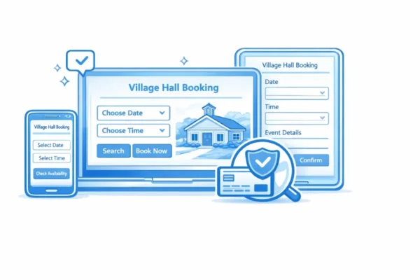 Village Hall Booking Icon on different screen sizes