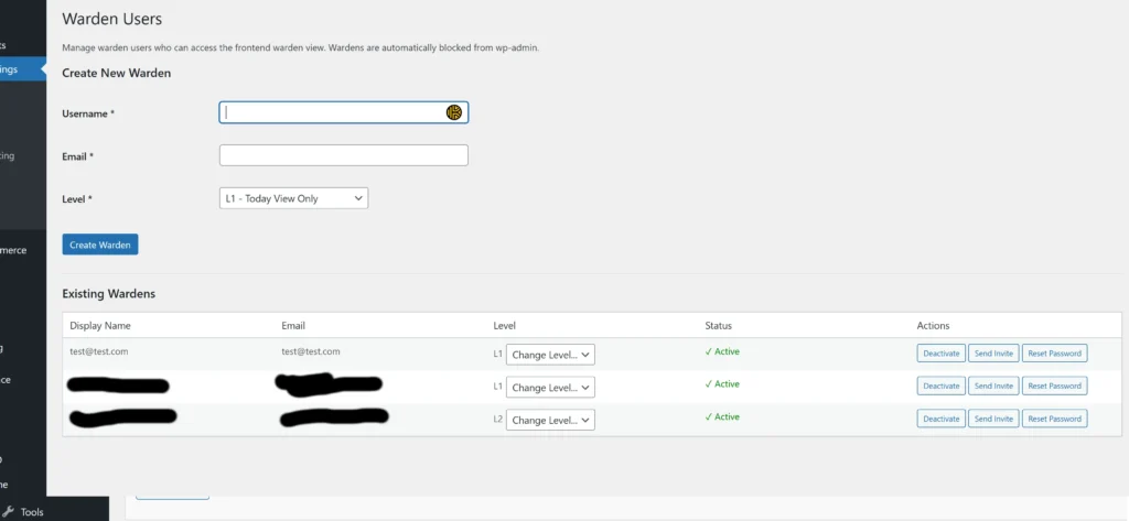 wardens screenshot of Motorhome Booking Plugin