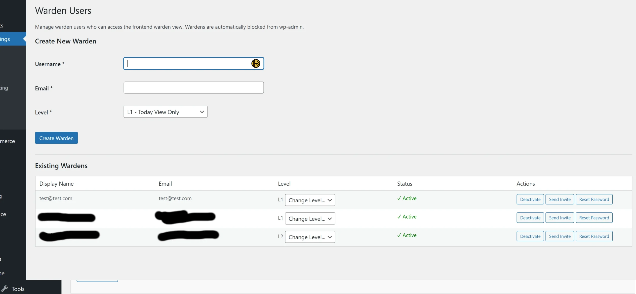 wardens screenshot of Motorhome Booking Plugin