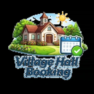 Village Hall Booking System shown on desktop, tablet and phone